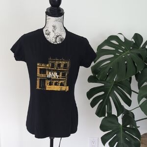 Black Graphic Women's Top